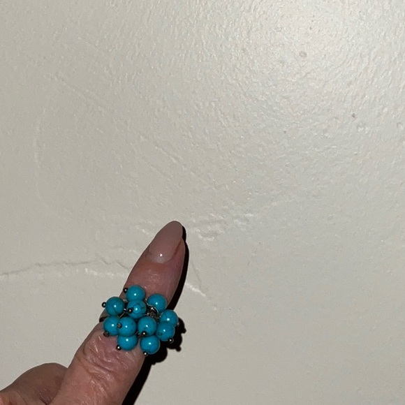 Cha Cha Silver-Tone and Faux Turquoise Ring Size 5 - Picture 5 of 12